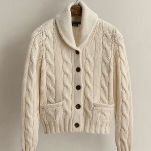 Ralph Lauren Vintage Cable Shawl Collar Cardigan